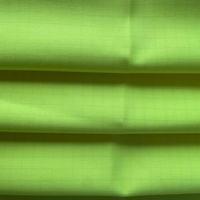 280gsm Fluorescent yellow modacrylic viscose conductive woven flame retardant fabric