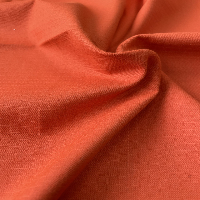 210gsm Orange meta aramid plaid Fireproof fabric 
