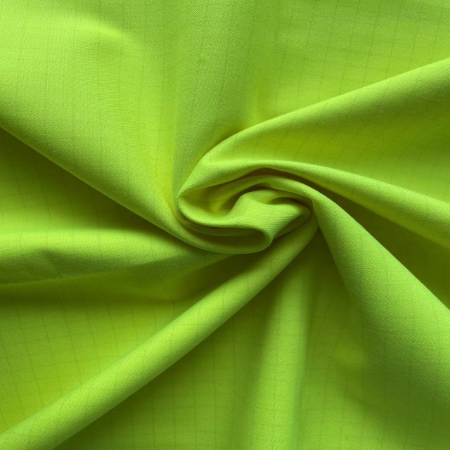 280gsm Fluorescent yellow modacrylic viscose conductive woven flame retardant fabric
