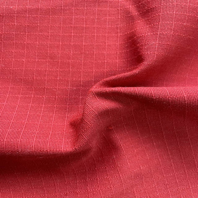 210gsm red meta aramid plaid flame retardant fabric 