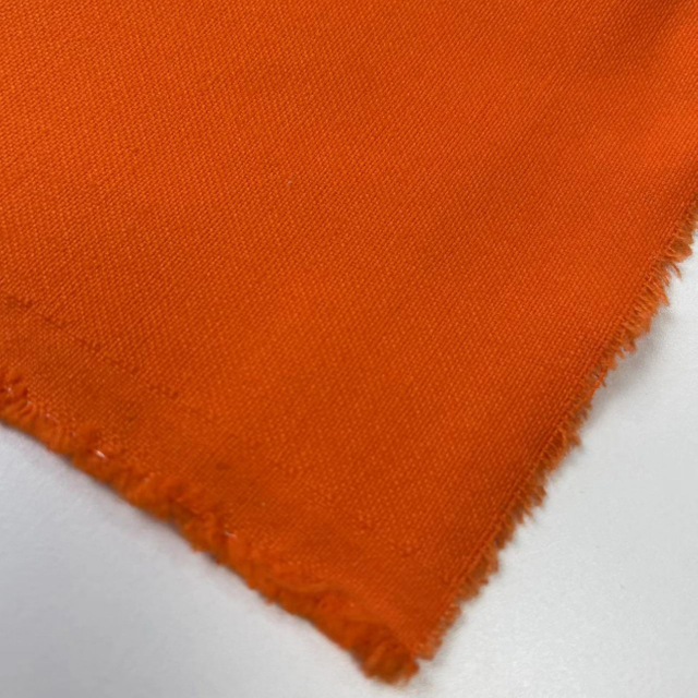 350gsm orange cotton satin elastic flame retardant fabric